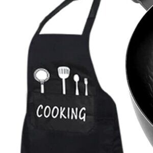 Solid Cooking Kitchen Restaurant Bib Apron Unisex Dress Black (121)